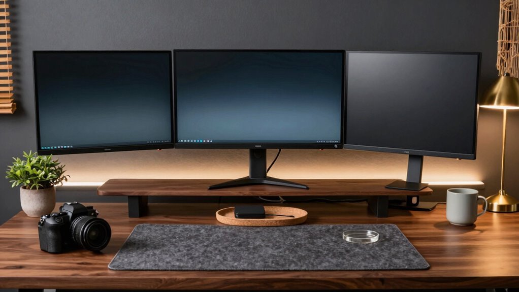 dual screen desk decor ideas