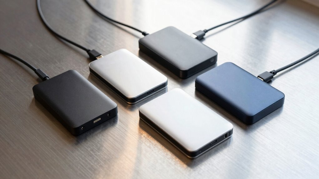 five external backup drives