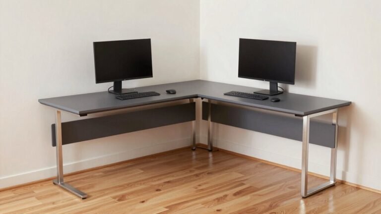 l shaped desks dual monitors